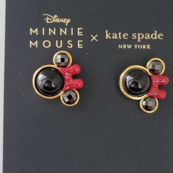 New Kate Spade Disney Minnie Mouse Stud Earrings with Gift Receipt - Picture 2 of 7